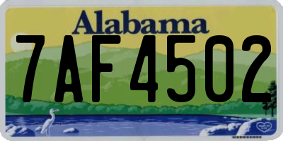 AL license plate 7AF4502