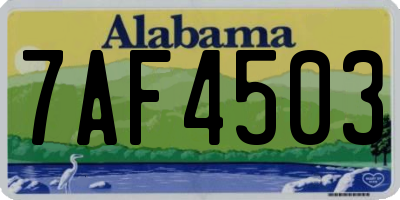AL license plate 7AF4503