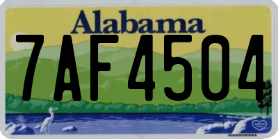 AL license plate 7AF4504