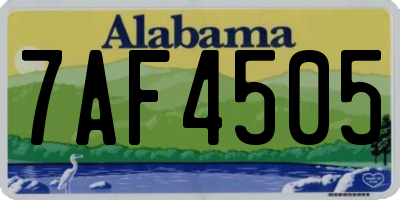 AL license plate 7AF4505