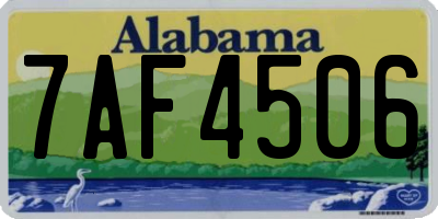 AL license plate 7AF4506