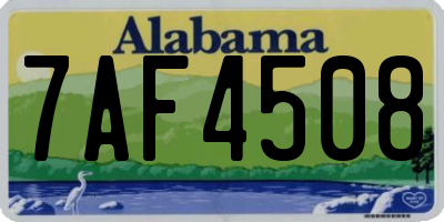 AL license plate 7AF4508