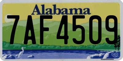 AL license plate 7AF4509