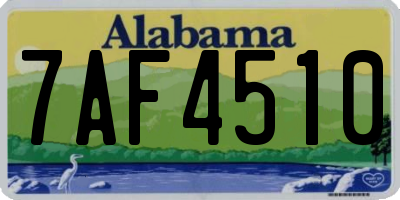 AL license plate 7AF4510