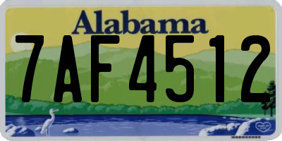 AL license plate 7AF4512