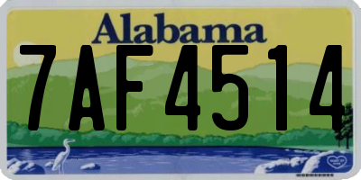 AL license plate 7AF4514