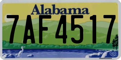 AL license plate 7AF4517