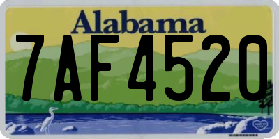 AL license plate 7AF4520