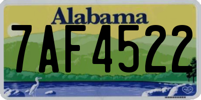 AL license plate 7AF4522