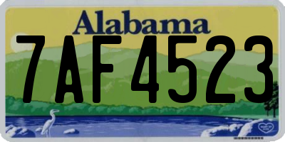AL license plate 7AF4523