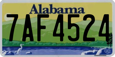 AL license plate 7AF4524