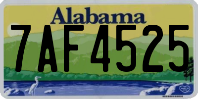 AL license plate 7AF4525