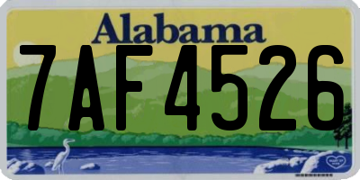 AL license plate 7AF4526