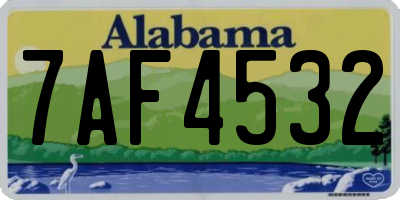 AL license plate 7AF4532