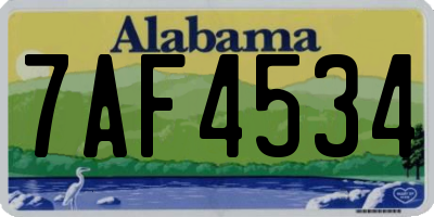 AL license plate 7AF4534