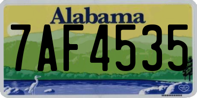 AL license plate 7AF4535
