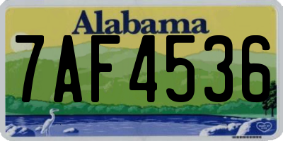 AL license plate 7AF4536