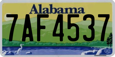 AL license plate 7AF4537