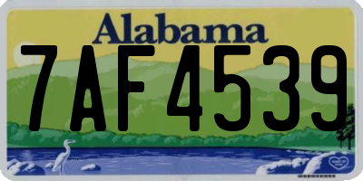 AL license plate 7AF4539