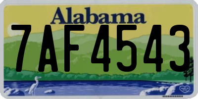 AL license plate 7AF4543