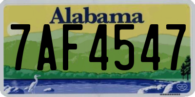 AL license plate 7AF4547