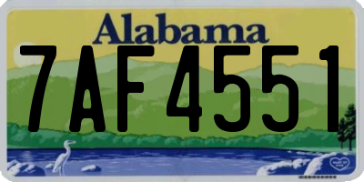 AL license plate 7AF4551