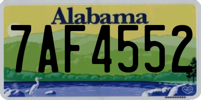 AL license plate 7AF4552