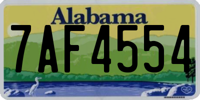 AL license plate 7AF4554