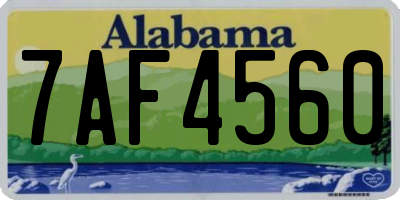 AL license plate 7AF4560