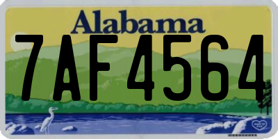 AL license plate 7AF4564