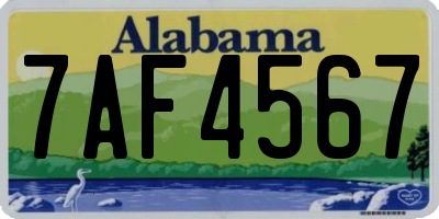 AL license plate 7AF4567