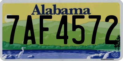 AL license plate 7AF4572