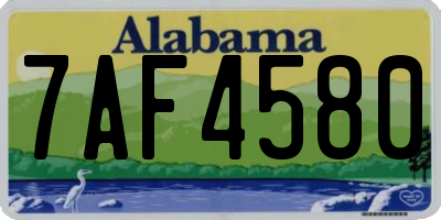 AL license plate 7AF4580