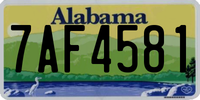 AL license plate 7AF4581