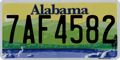 AL license plate 7AF4582