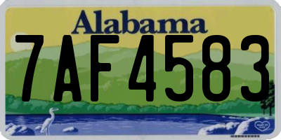 AL license plate 7AF4583