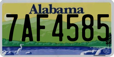AL license plate 7AF4585