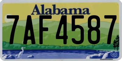 AL license plate 7AF4587