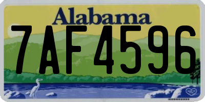 AL license plate 7AF4596