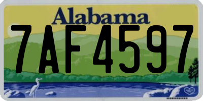 AL license plate 7AF4597