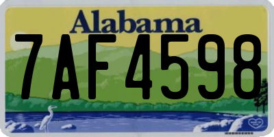AL license plate 7AF4598