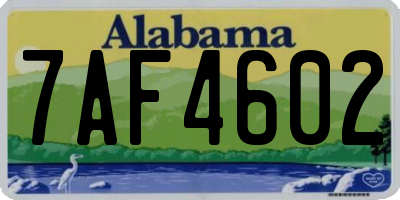 AL license plate 7AF4602