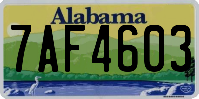 AL license plate 7AF4603