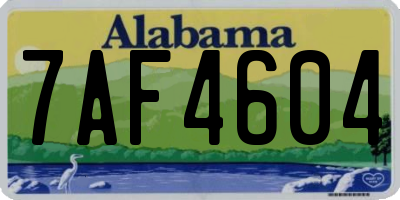 AL license plate 7AF4604