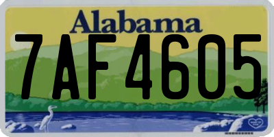 AL license plate 7AF4605