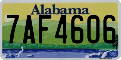 AL license plate 7AF4606