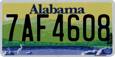 AL license plate 7AF4608