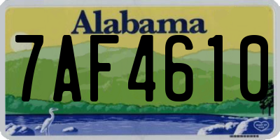 AL license plate 7AF4610