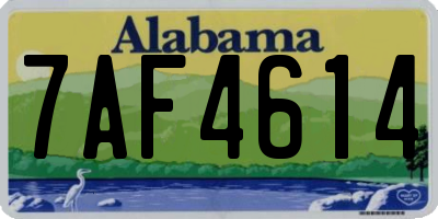 AL license plate 7AF4614