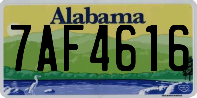 AL license plate 7AF4616